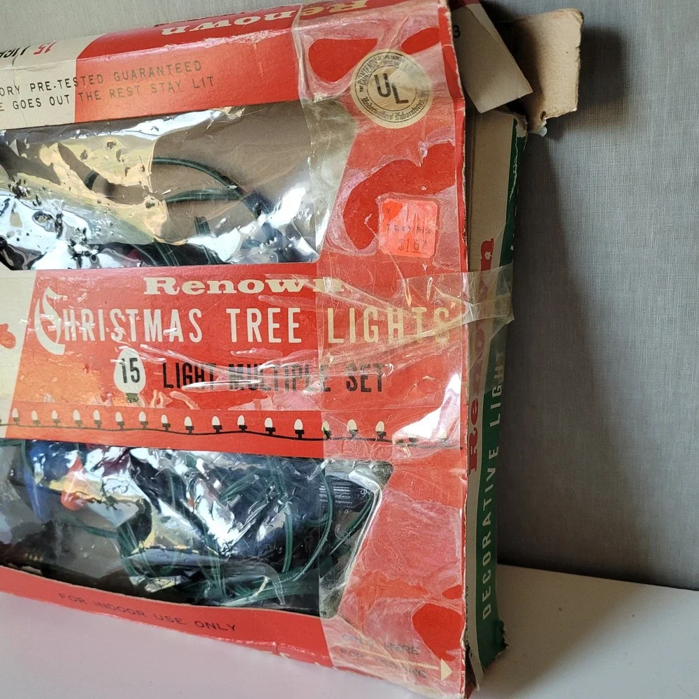 Renown Christmas Trim Tree Lights Set C9 1/4 Multi Color Vintage Holiday Decor
